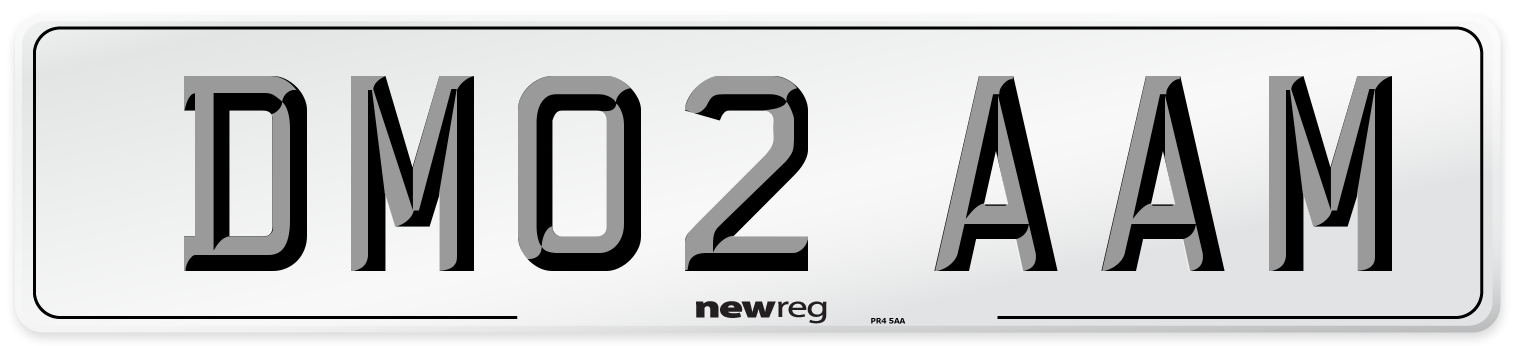 DM02 AAM Number Plate from New Reg